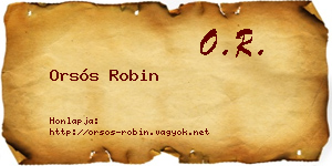 Orsós Robin névjegykártya